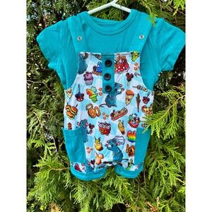Serial Bamboo Chef's Snack Adventure Overall Shirt Set 3/6M NWT